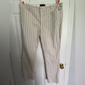 Banana Republic cream and black Striped Pants